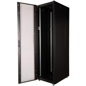 Resim Lande Demonte 42u 600x800 Hyperline Dikili Tip Rack Kabinet Siyah Ön Cam Kapak / Tekerlekli 