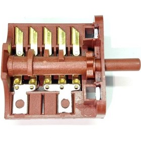 Resim Polyemit 5+4 Ankastre Fırın Anahtarı 4 Kademeli Çevirmeli Şalter Kahverengi 1 Adet 