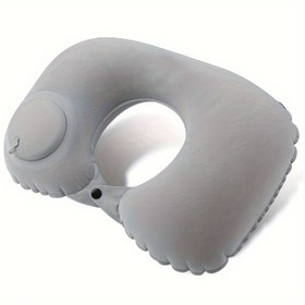 Resim 1 adet Şişirilebilir Boyun Yastığı, U-Şekilli Oto-Şişirme Servikal Destek, Hafif Taşınabilir Seyahat Yastığı, Ev Ofis Araba Kullanımı, Modern Stil, Kadife Kılıf, Polyester Kumaş, Yalnızca El Yıkama, Ayarlanabilir Fermuar Kapatma, Tüm Mevsimler Kullanım 