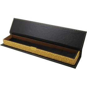 Resim Siyah Deri & Ahşap Kombinli Şık Tesbih Kutusu 