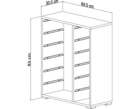Resim Pratico Çok Amaçlı Oyuncak Dolabı Mavi Beyaz 2D2K6U 