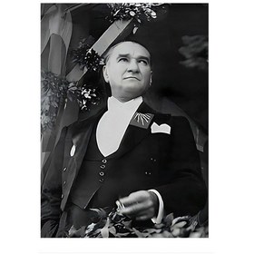 Resim Mustafa Kemal Atatürk Modern Ahşap Tablo, 35cm X 50cm 