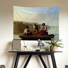 Resim Boatmen on the Missouri Duvar Örtüsü - 60 cm x 90 cm 