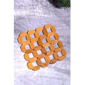 Resim TeknoKapsül Porselen Diyarı Bambu 18 cm Kare Çaydanlık Altlığı Tencere Altlığı 