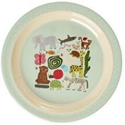 Resim Melamin Çocuk Tabağı - Yeşil Vahşi Yaşam Rice