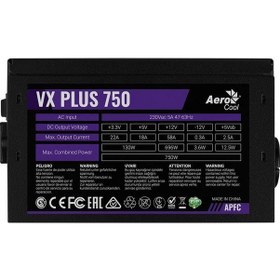 Resim Aerocool Ae-vxp750 Vx Plus 750w 58a Atx Aktif Pfc Power Supply 