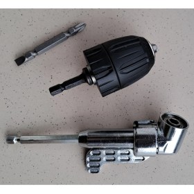 Resim Depolife Mandrenli Köşe Vidalama Delme Kör Nokta Adaptörü 1/4 Hex Matkap 