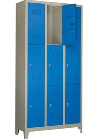 Resim Jessan Ofis Eko 9'Lu Soyunma Dolabı Mavi Kapılı 