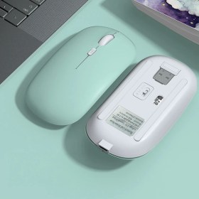 Resim Sneezy Xiaomi Tablet Şarj Edilebilir Sessiz Mouse Bluetooth + 2.4Hz Wifi Kablosuz Mouse Fare 