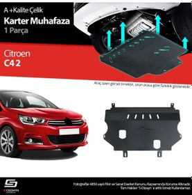 Resim S-dizayn Citroen C4 Çelik Karter Muhafaza 2010-2020 A+ Kalite 