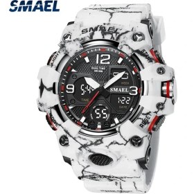 Resim Hanyang Camo-Whıte Erkekler Saatler Spor Smael Askeri Izle Kamuflaj Tarzı 50 M Su Geçirmez Saat Alarm Kronometre 8008 Erkekler Için Kuvars Saatı (Yurt Dışından) 