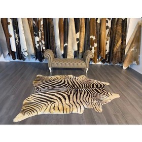 Resim Hakiki Deri Dana Postu Beyaz Zebra 190 X 235 - 1201000003 