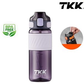 Resim Tkk T1025 Çift Kullanım Pipetli/Rahat İçim Mor Tritan Matara 600ml 