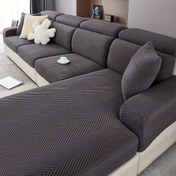 Resim 1 adet L-Şekilli Seksiyonel Koltuk için Esnek Elastik Kumaş Slipcover - Modern Geometrik Desen, Polyester Karışımı, Makinede Yıkanabilir, Siyah ve Beyaz Renklerde Mevcut, Ev Dekoru, Ev Dekoru Koltuk Kılıfı için Mükemmel | Geometrik Desen Kılıfı | Esnek Kumaş Kılıfı, Koltuk Dekoru 