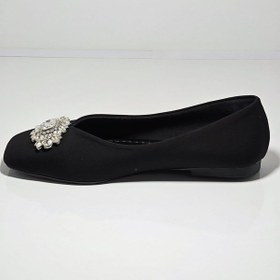 Resim Cem Pekşen Vollex 38-2190 Siyah Süet Taşlı Kadın Günlük Babet Siyah 