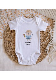 Resim Bitmeyenkartus Bk Kids Summer Time Tasarımlı Bebek Body Zıbın - Model 1 Çok Renkli 