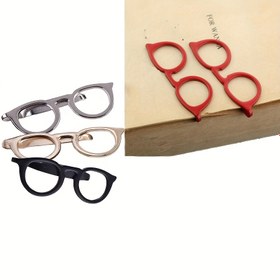 Resim 2 Adet Gözlük Şekilli Kitap Klipsi - Sağlam Küçük Sayfa Tutucu, Kravat ve Gömlek Klipsleri - Kitaplar, Sunumlar, Ofis, Resmi Etkinlikler İçin Zarif Tasarım (Kırmızı), Kitap Severler & Profesyoneller İçin Mükemmel Hediye, Ofis Aksesuarları, Yaratıcı Ürün, Dayanıklı Klip, Çok Amaçlı Kullanım, Ofis Çalışanlar İçin 