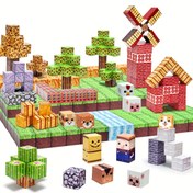 Resim Manyetik Yapı Blokları Seti - Çiftlik Temalı STEM Öğrenme Oyuncakları, Çocuklar için Kendin Yap Manyetik Küpler, Eğitici ve Yaratıcı İnşaat Oyuncakları, Noel ve Doğum Günü İçin Mükemmel Hediye 