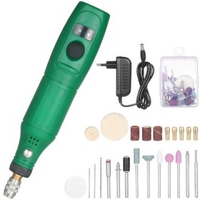 Resim Youtek 12v Mini El Taşlama Seti, 24 Parça Aksesuarlı, 5000-15000 Rpm Hız Ayarlı, Yeşil, Eu Fişli 