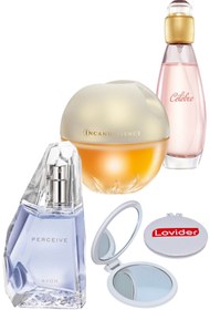 Resim Avon Perceive Kadın Parfüm + Incandessence Kadın Parfüm + Celebre Kadın Parfüm + Lovider Cep Ayna 