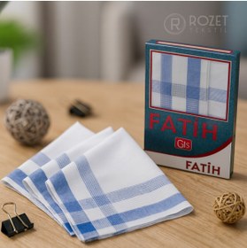 Resim ROZET TEKSTİL Kutulu Kumaş Cep Mendil 40x40 Cm Düzine 12 Adet 
