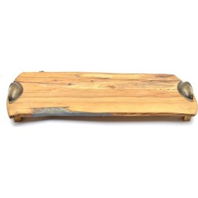 Resim Coşafak Dekoratif Ahşap Tepsi Oval Kulplu 