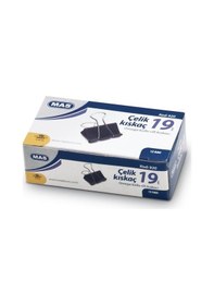 Resim Mas Kıskaç Omega Çelik Siyah 19mm 12'li Paket 