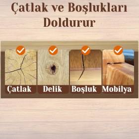 Resim Badem10 Ahşap Parke Tamir Macunu Kumtaşı Renk Mobilya Masa Dolgu Çatlak Çizik Giderici 125 ml Kullanım Hazır 