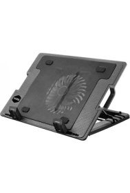 Resim Frısby FNC-35ST 14CM Fan, 10"-17" Notebook Soğutucu, 5 Kademeli Stand, Mavi Ledli (Siyah) 