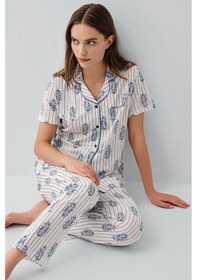 Resim Pierre Cardin Kadın Beyaz Gömlek Pijama Takım Pc9215-s-v1 Beyaz 