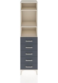 Resim Hyperion Dolap 3 Raflı 5 Çekmeceli 44x44x182 Aytaşı-antrasit Aytaşı 