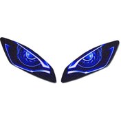 Resim Yamaha R6 Siyah Mavi Far Sticker Far Gözü Far Filesi R 6 
