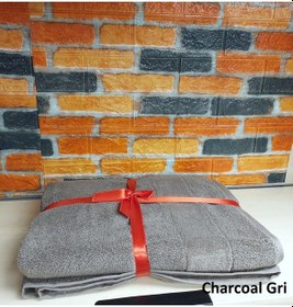 Resim Özdilek Svv Border Büyük Boy Banyo Havlusu 89x173 - Charcoal Orta Gri Gri 