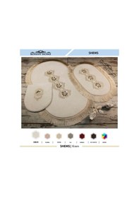 Resim Shems Krem 3'lü Çeyizlik Dantelli Ve Saçaklı Banyo Paspası Halısı Krem 