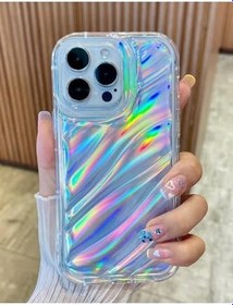 Resim iPhone 15 Pro Max ile Uyumlu Hologram Desenli Silikon Kılıf 