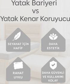 Resim SABY Katlanabilir Yatak Bariyeri | Yıkanabilir Kılıf | Yüksek ve Geniş Güvenlik Bariyeri 