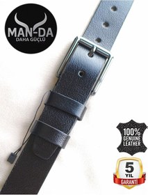 Resim Man-da Deri Manda Derisi Erkek Kemer Siyah 