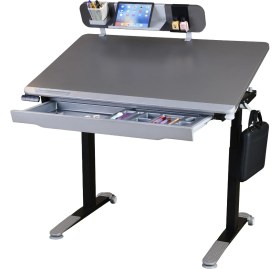 Resim Creo Mobili Omni Standart Elektrikli Çalışma Masası, Eğim ve Yükseklik Ayarlı Ofis Masası, Modern Oyuncu ve Bilgisayar Masası 