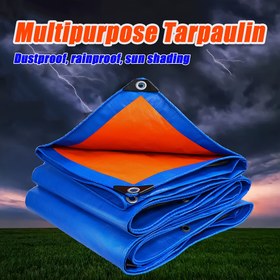 Resim VANDHAM Ekstra Kalın PE Tarpaulin, Su Geçirmez Güneşlik Kano, Araba, Ev, Kamp, Araba, Ev, Kamp, İdeal Yılbaşı ve Yeni Yıl Hediyesi için Çok Amaçlı Toz Geçirmez Yağmur Geçirmez Sığınak 