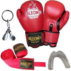 Resim Kogam Leon 1982 Boks Eldiveni, Bandaj Dişlik Anahtarlık Kırmızı 