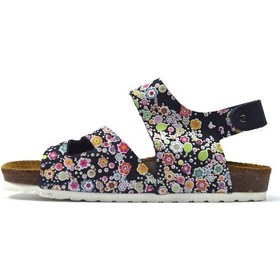 Resim Bayrak 1051 Deri Nubuk Lacivert Ortopedik Günlük Kız Sandalet Lacivert 