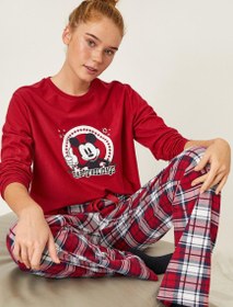 Resim Mickey Mouse Lisanslı Pamuklu Pijama Seti 