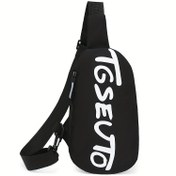 Resim Erkekler için Trendy Naylon Crossbody Çanta - Günlük Kullanım İçin Fermuarlı Spor Askılı Çanta 