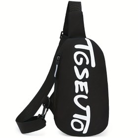 Resim Erkekler için Trendy Naylon Crossbody Çanta - Günlük Kullanım İçin Fermuarlı Spor Askılı Çanta 