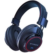 Resim Syrox S26 Hafıza Kartı + 3.5mm Aux Destekli Bluetooth 5.0 Kablosuz Mikrofonlu Kulaküstü Kulaklık Siyah 
