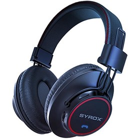 Resim Syrox S26 Hafıza Kartı + 3.5mm Aux Destekli Bluetooth 5.0 Kablosuz Mikrofonlu Kulaküstü Kulaklık Siyah 