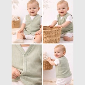 Resim Angeltouch %100 Pamuk Kız Erkek Bebek Yelek Raporlu Basic 