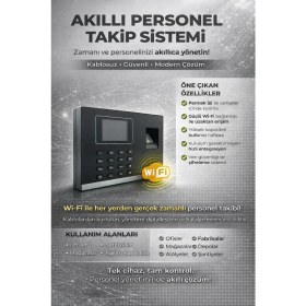 Resim Linadex Wifi Kartlı Parmak izi Kartlı Personel Takip Cihazı -Web Giriş Çıkış Yazılım (10 KART DAHİL) 