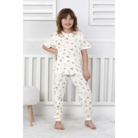 Resim Kısa Kollu Meyve Desenli Kız Çocuk Pijama Takımı 