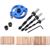 Resim Sones Ahşap İşleme Düz Delgeç Kendiliğinden Merkezlenen Dübel Ekleme Delme Bulucu Ahşap İşleme Delme Aracı, Stil: Mavi+7 Adet Matkap Ucu+60 Ahşap Ucu 